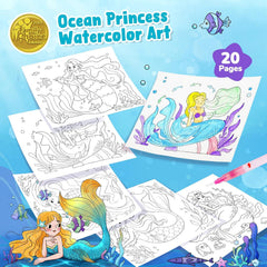 JoyCat Ocean Princess Paint with Water Coloring Book for Kids Ages 3-8