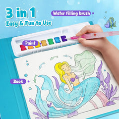 JoyCat Ocean Princess Paint with Water Coloring Book for Kids Ages 3-8