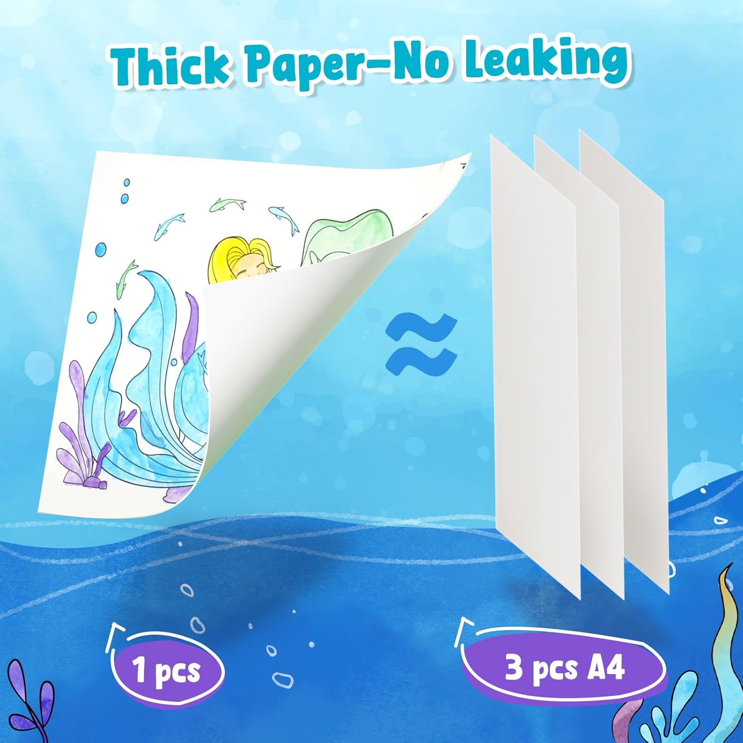 JoyCat Ocean Princess Paint with Water Coloring Book for Kids Ages 3-8