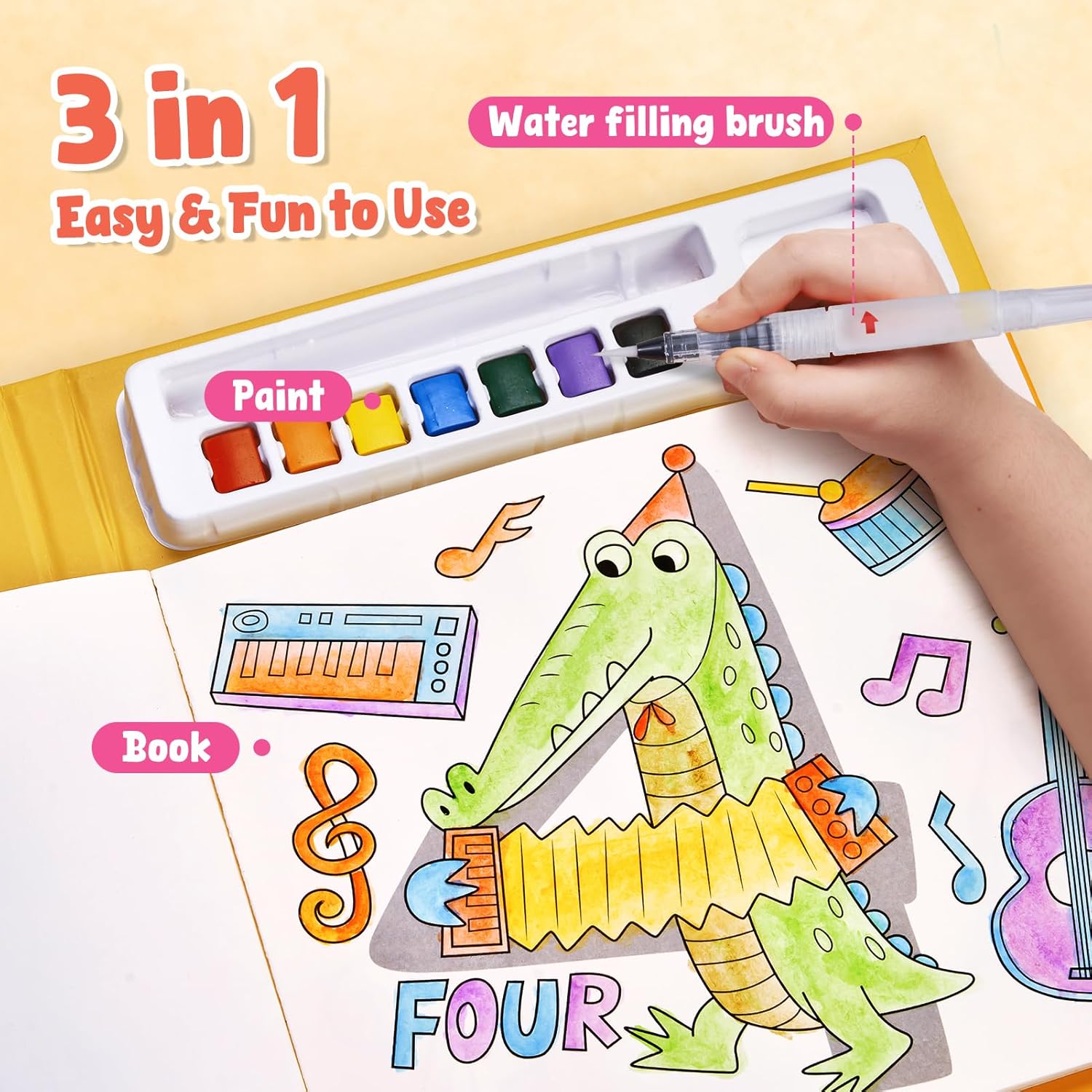 JoyCat Numbers Paint with Water Coloring Book for Kids Ages 3-8