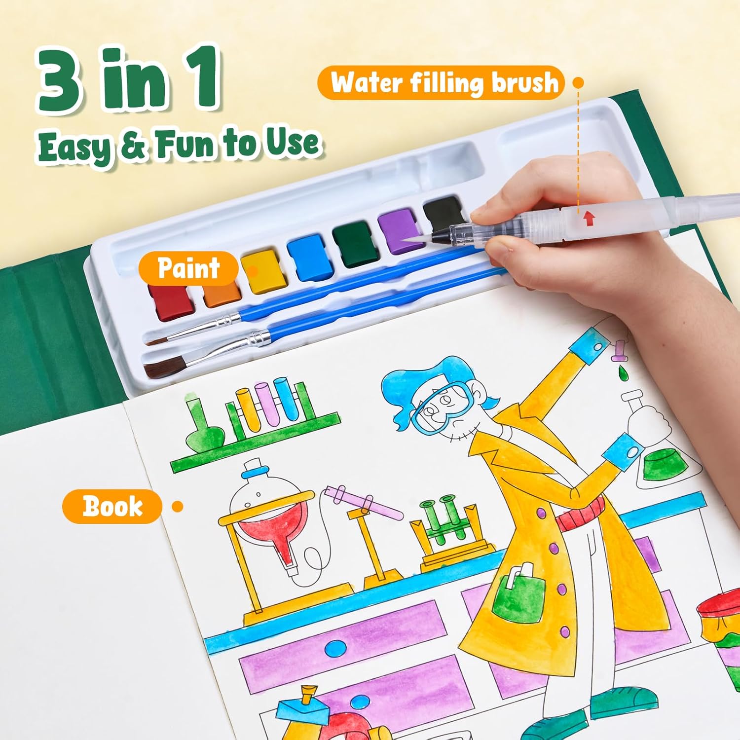 JoyCat Occupations Paint with Water Coloring Book for Kids Ages 3-8