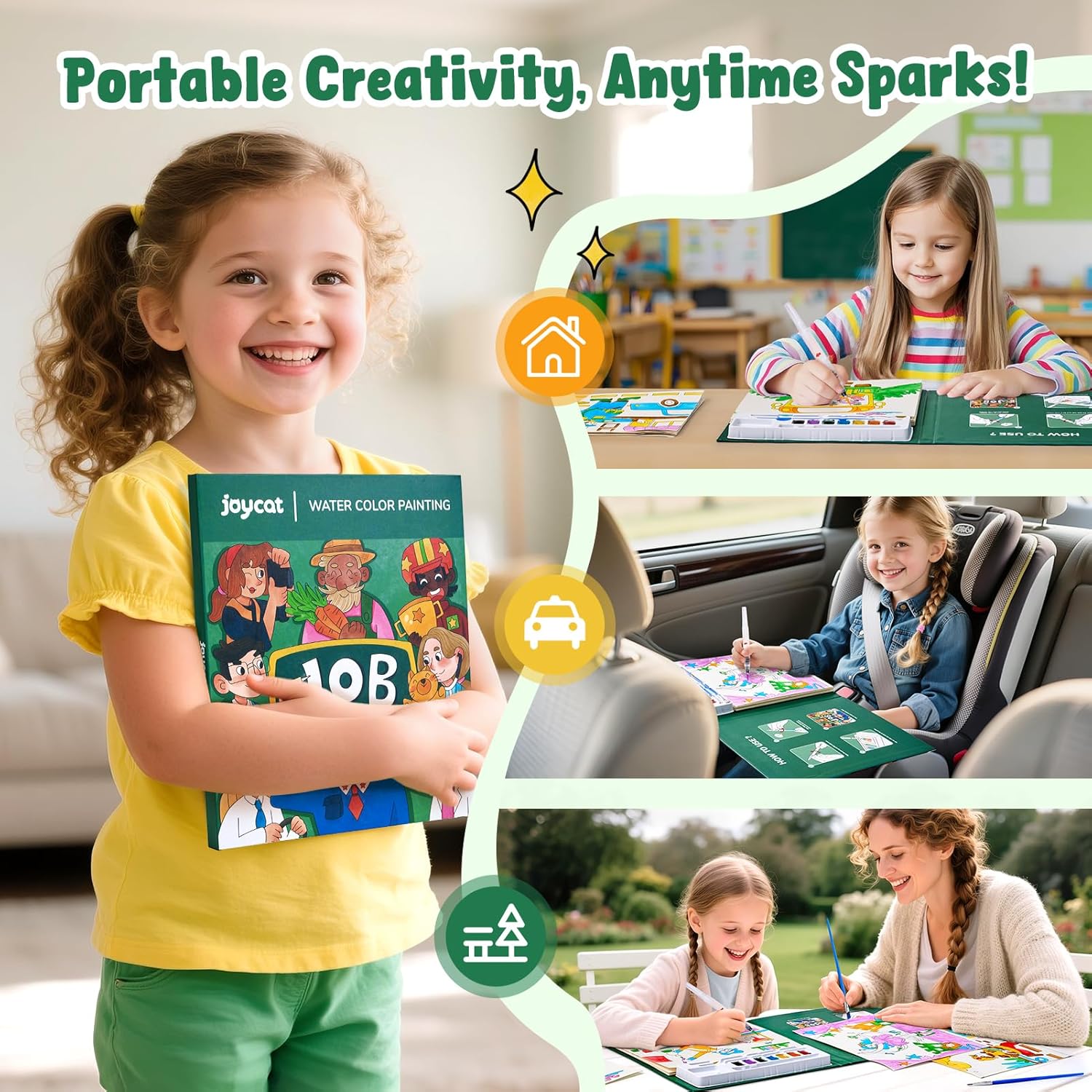 JoyCat Occupations Paint with Water Coloring Book for Kids Ages 3-8