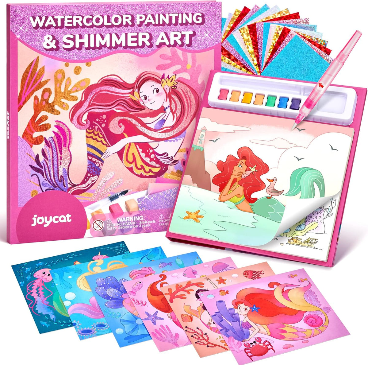 JoyCat Ocean Princess 2-in-1 Paint with Water Craft Book for Kids Ages 4-8