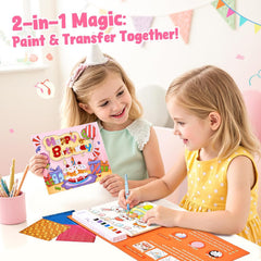 JoyCat Party 2-in-1 Paint with Water Craft Book for Kids Ages 4-8