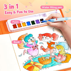 JoyCat Party 2-in-1 Paint with Water Craft Book for Kids Ages 4-8