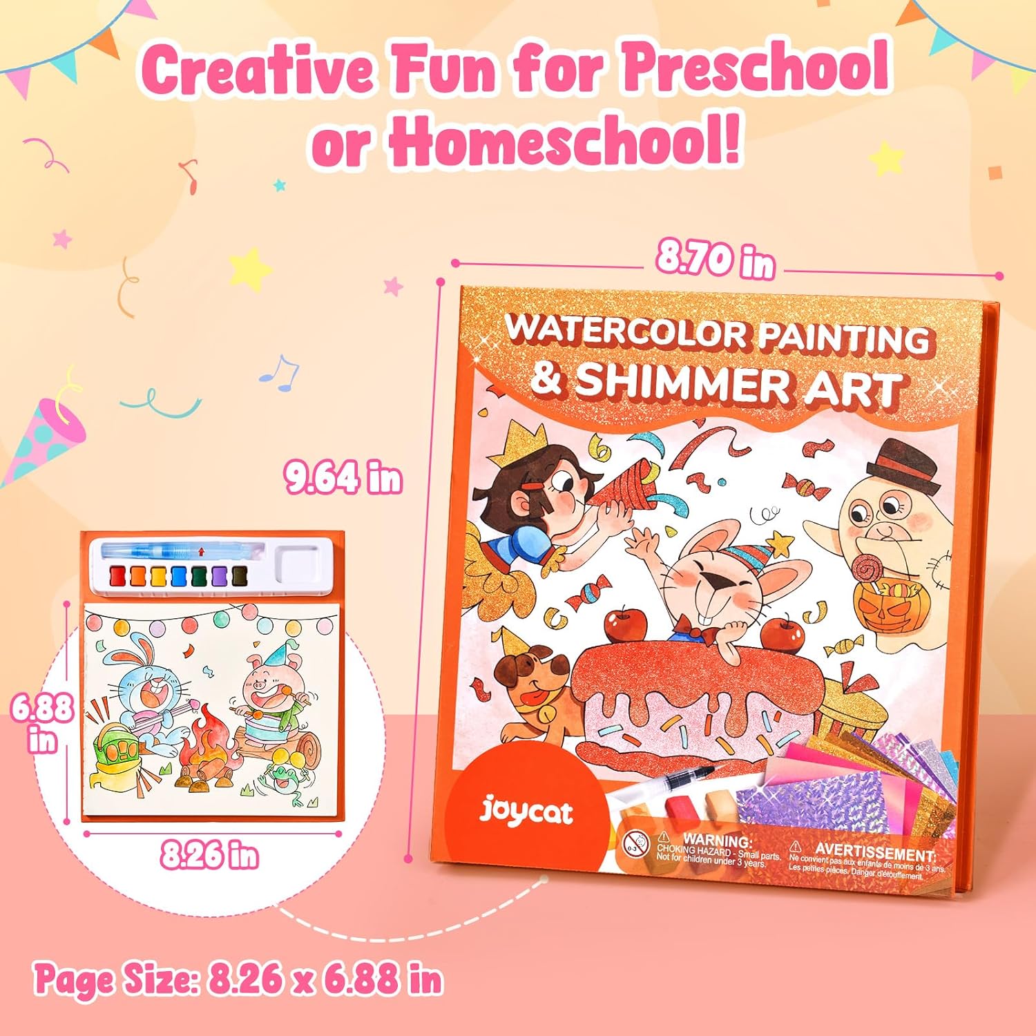 JoyCat Party 2-in-1 Paint with Water Craft Book for Kids Ages 4-8