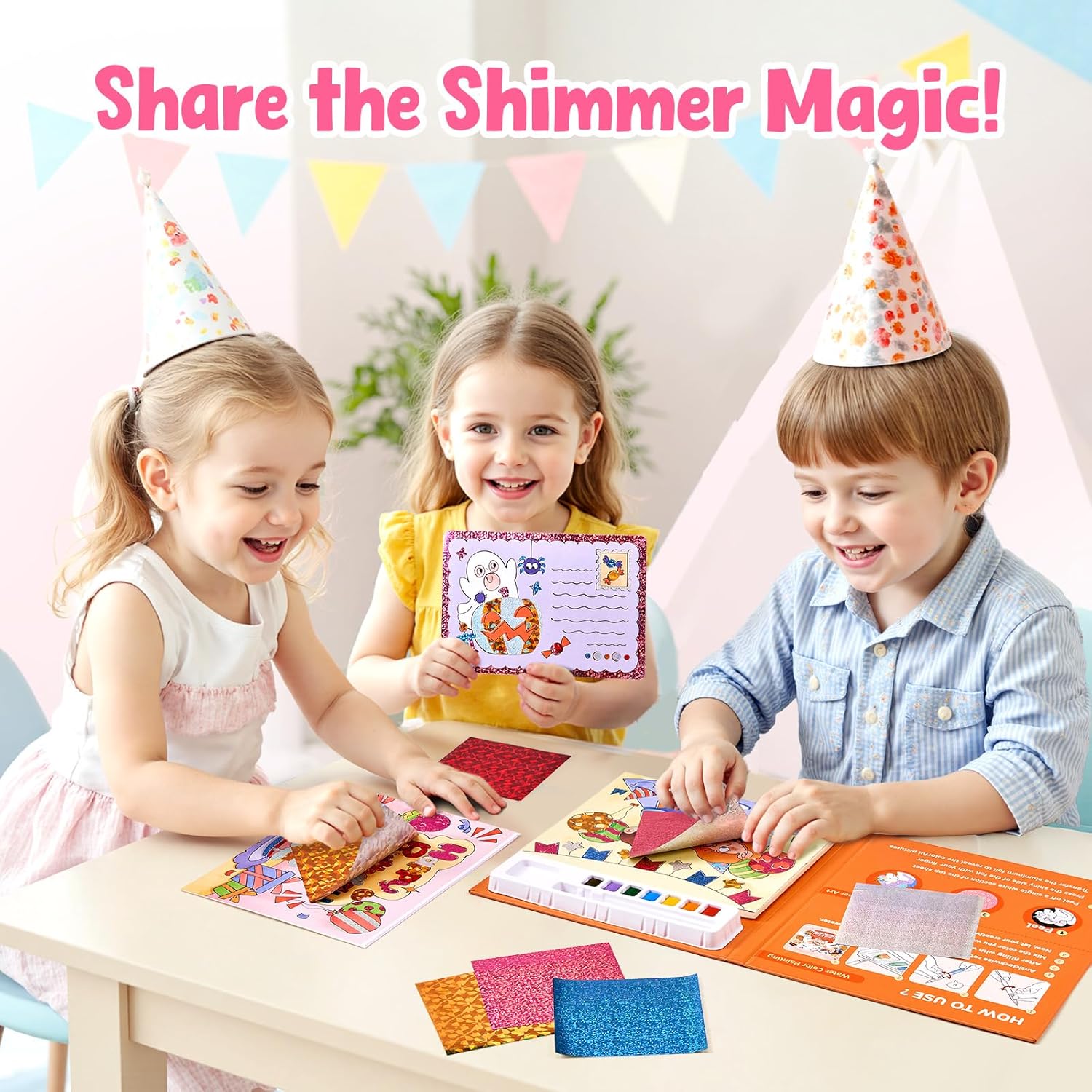 JoyCat Party 2-in-1 Paint with Water Craft Book for Kids Ages 4-8