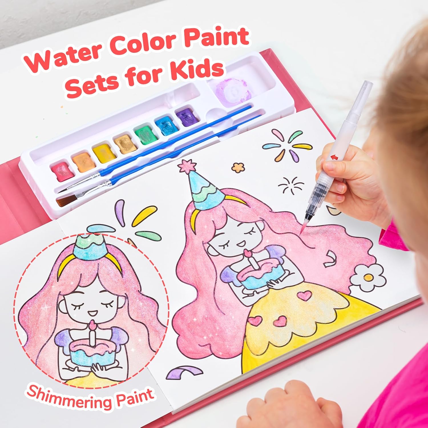JoyCat Party Paint with Water Coloring Book for Kids Ages 3-8