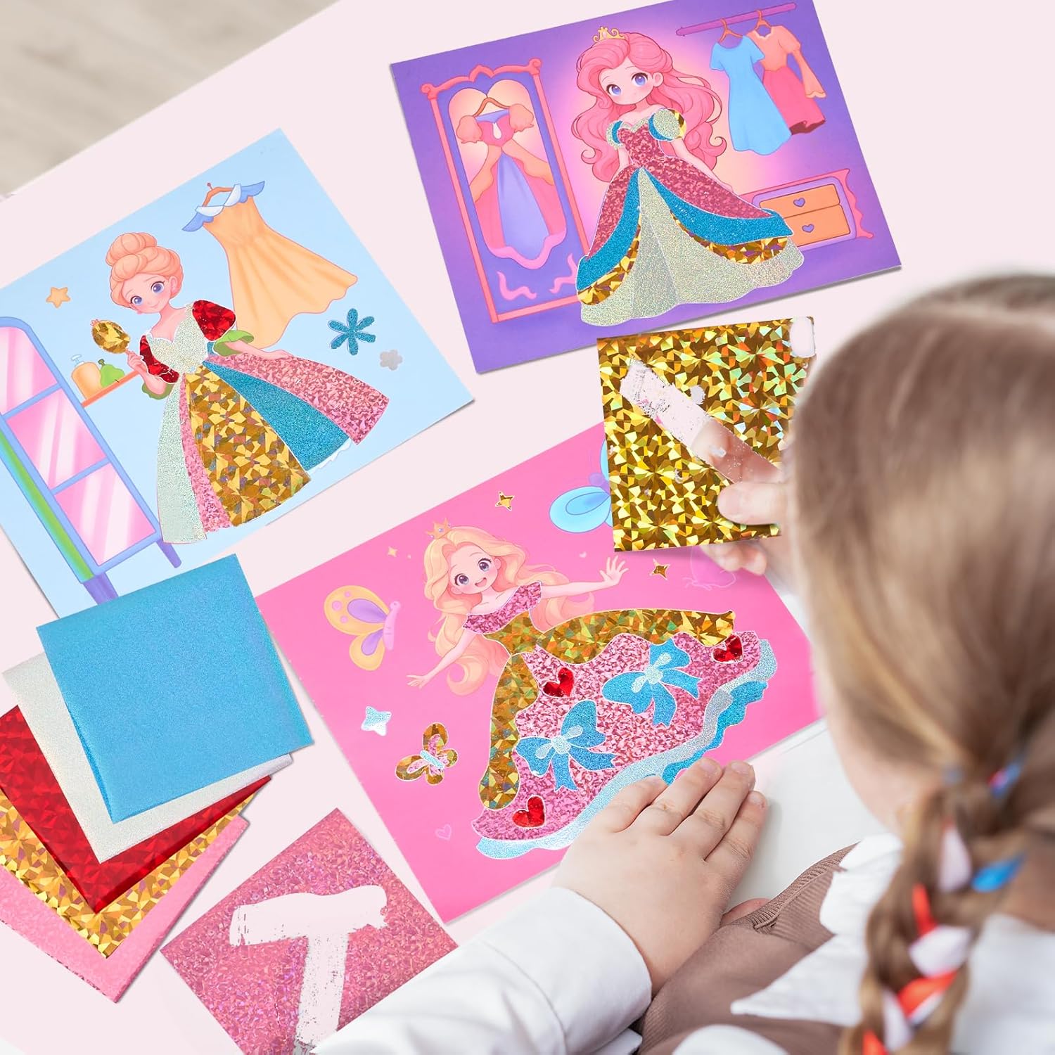 JoyCat Princess & Magical Pony 1 2-in-1 Paint with Water Craft Book for Kids Ages 4-8