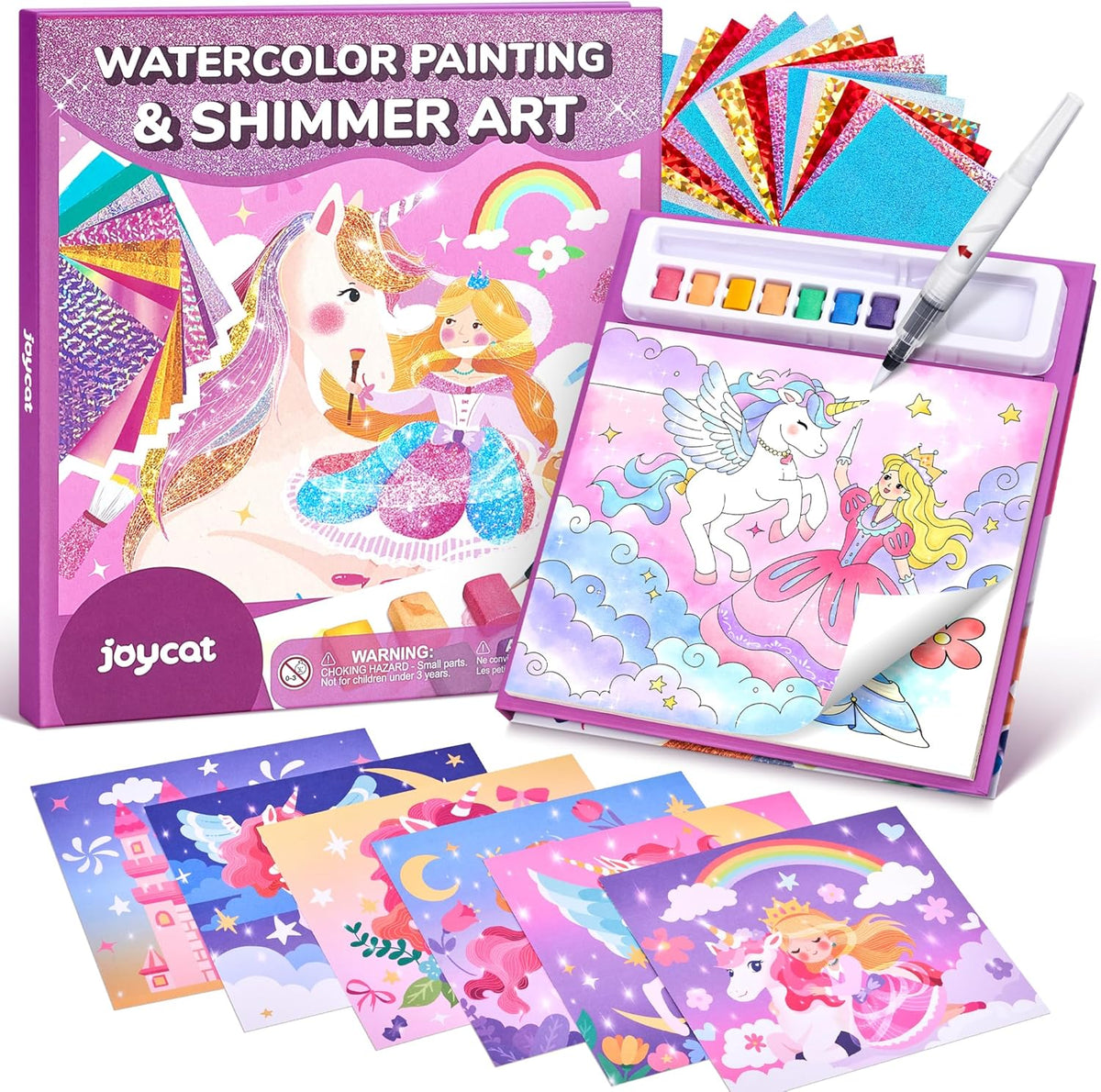 JoyCat Princess & Magical Pony 2 2-in-1 Paint with Water Craft Book for Kids Ages 4-8
