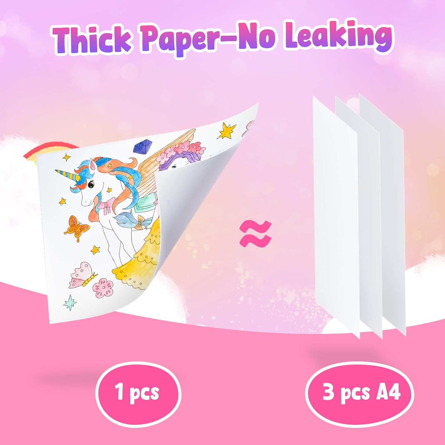 JoyCat Princess & Magical Pony 2 2-in-1 Paint with Water Craft Book for Kids Ages 4-8