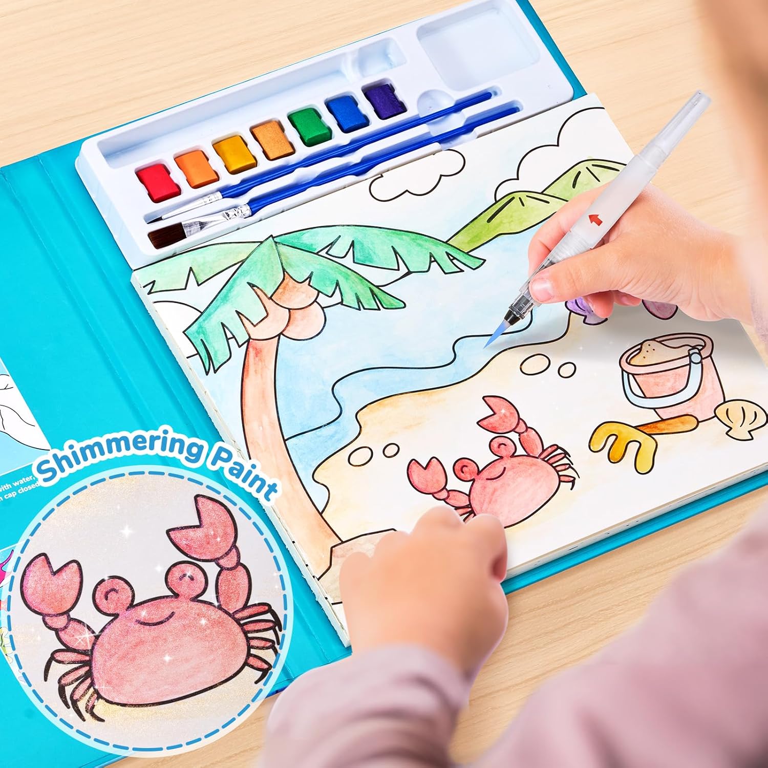 JoyCat Sea Animals Paint with Water Coloring Book for Kids Ages 3-8