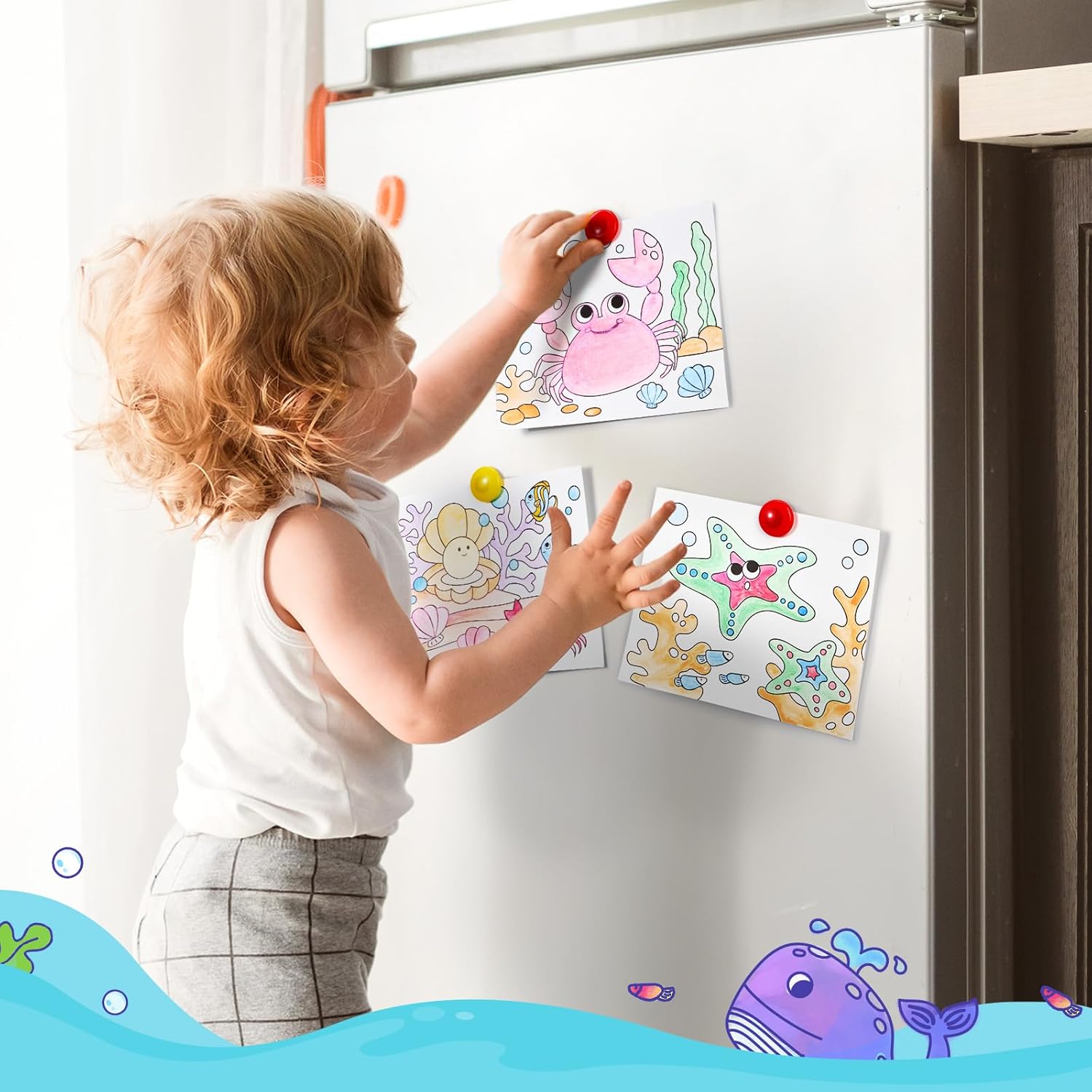 JoyCat Sea Animals Paint with Water Coloring Book for Kids Ages 3-8