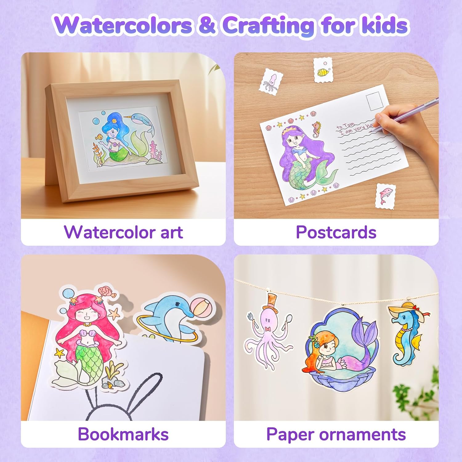 JoyCat Underwater World Paint with Water Coloring Book for Kids Ages 3-8