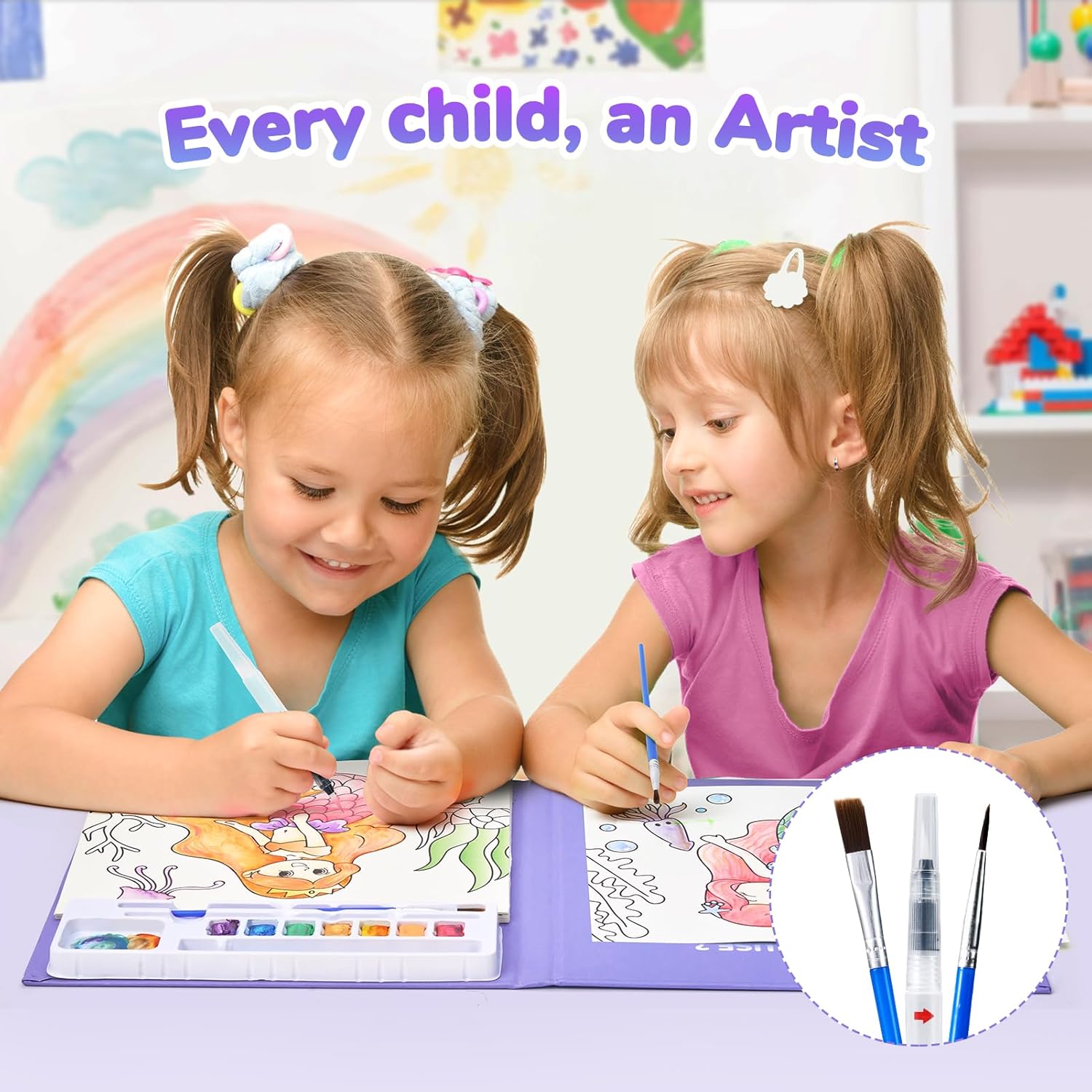 JoyCat Underwater World Paint with Water Coloring Book for Kids Ages 3-8