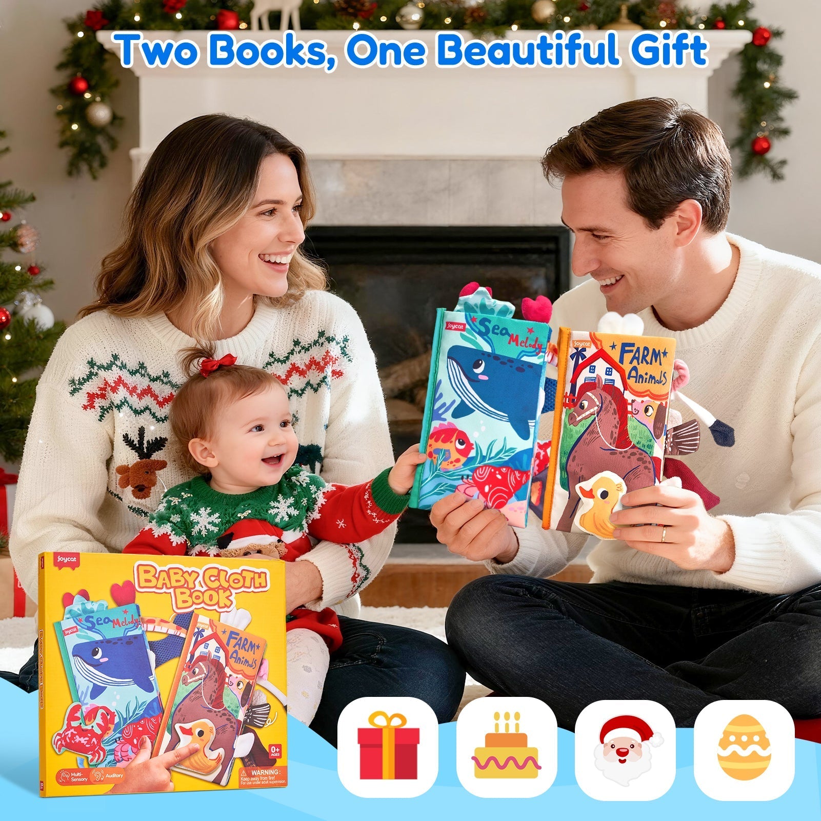 JoyCat 2-Pack Baby Cloth Books