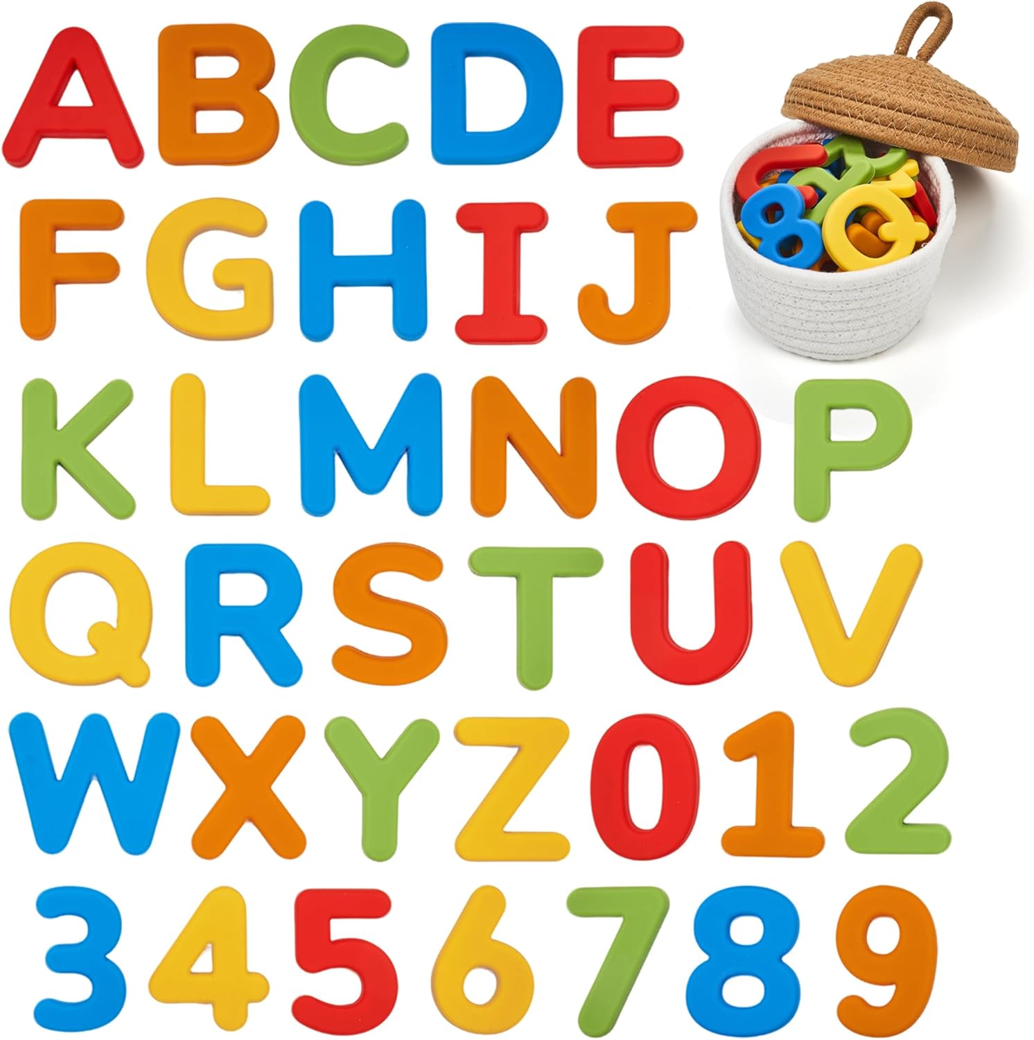 Silicone Magnetic Uppercase Letters & Numbers – 36-Piece Set