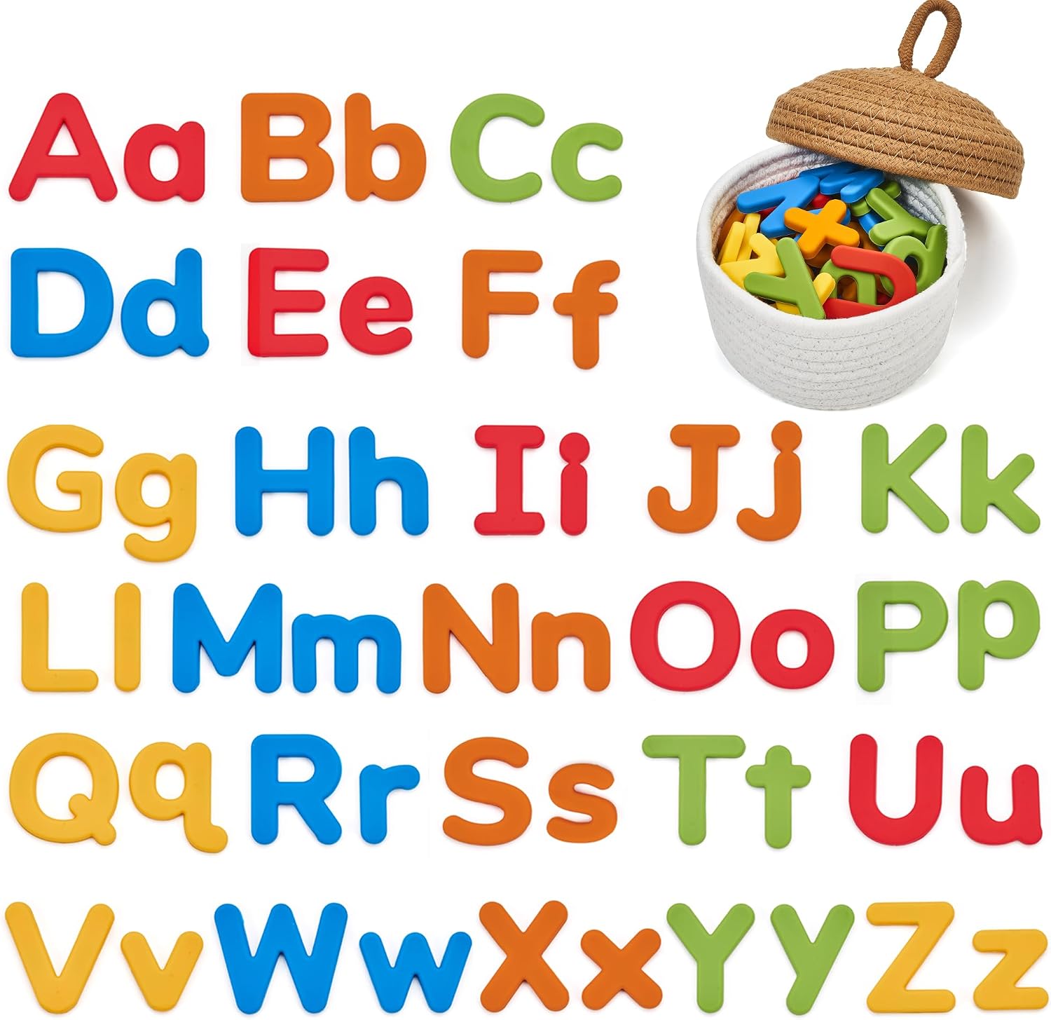 Silicone Magnetic Uppercase & Lowercase Letters – 52-Piece Set