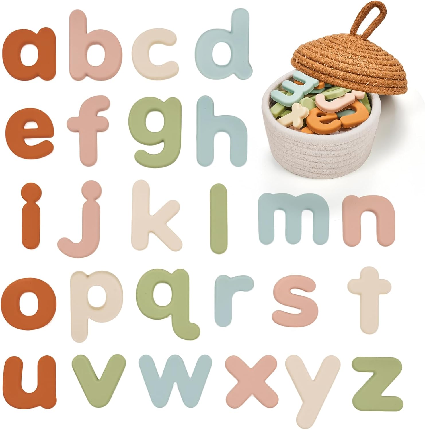 Silicone Magnetic Lowercase Letters – 26-Piece Set