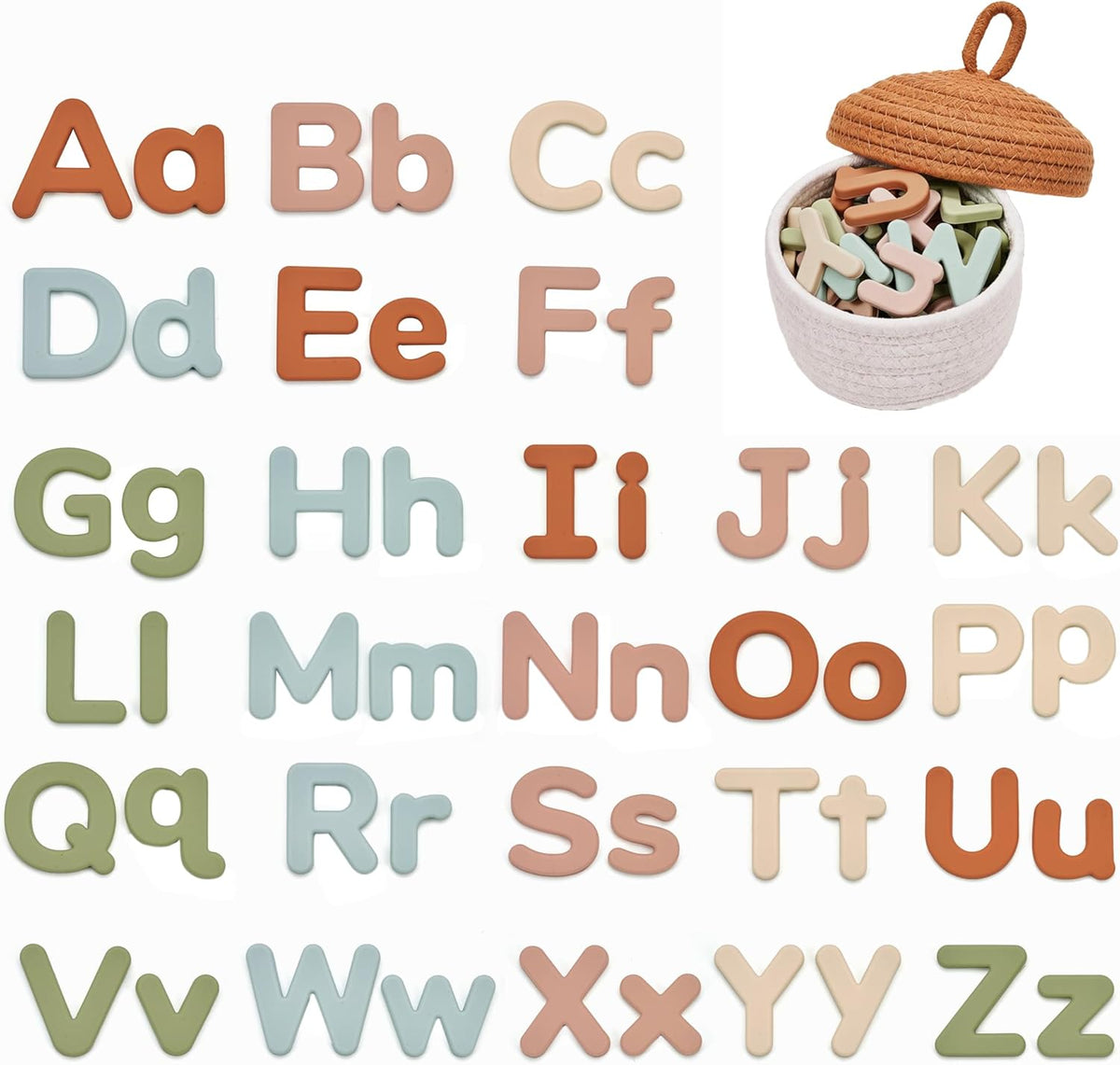 Silicone Magnetic Uppercase & Lowercase Letters – 52-Piece Set