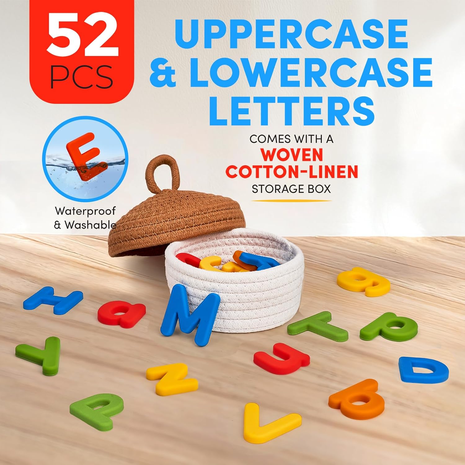 Silicone Magnetic Uppercase & Lowercase Letters – 52-Piece Set