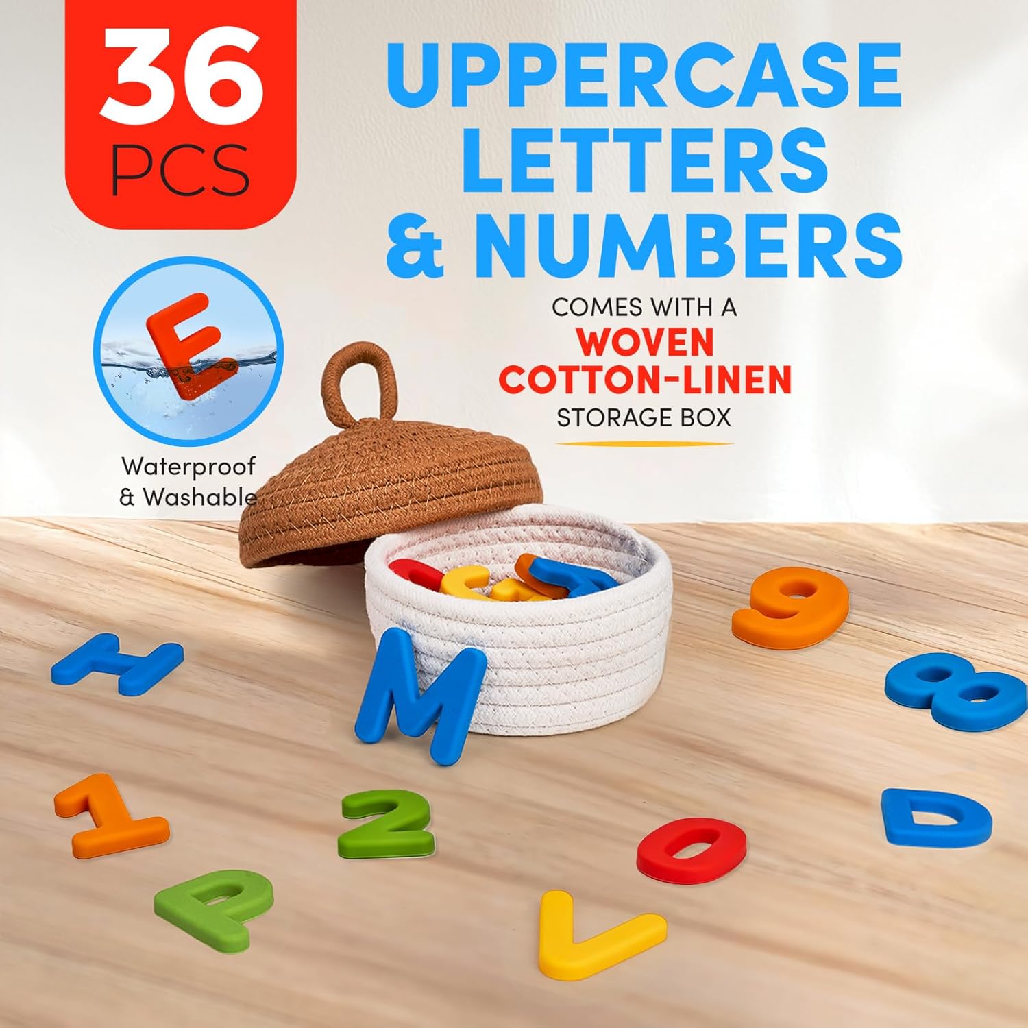 Silicone Magnetic Uppercase Letters & Numbers – 36-Piece Set