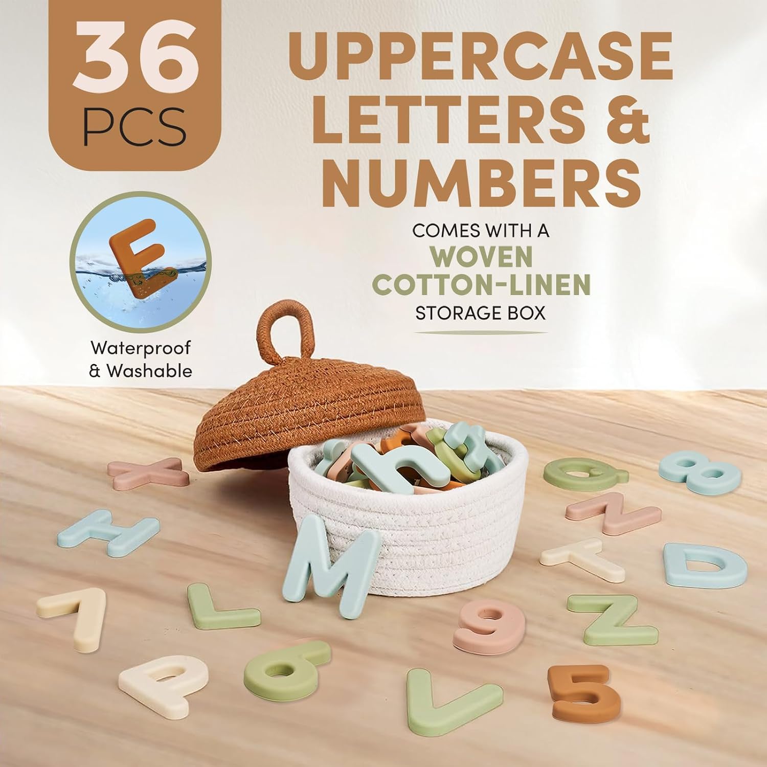 Silicone Magnetic Uppercase Letters & Numbers – 36-Piece Set