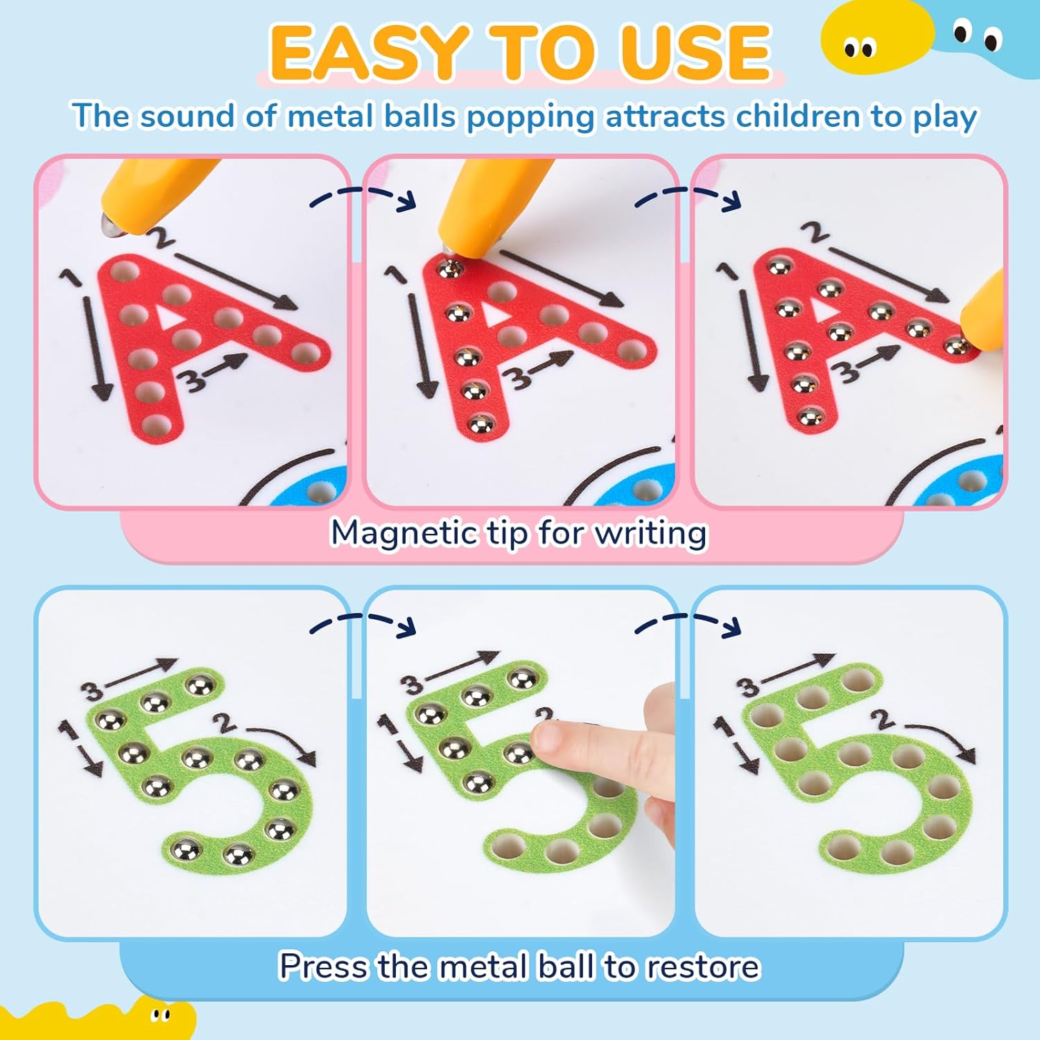 Magnetic Letter Tracing Board – Double-Sided ABC Sensory Toy
