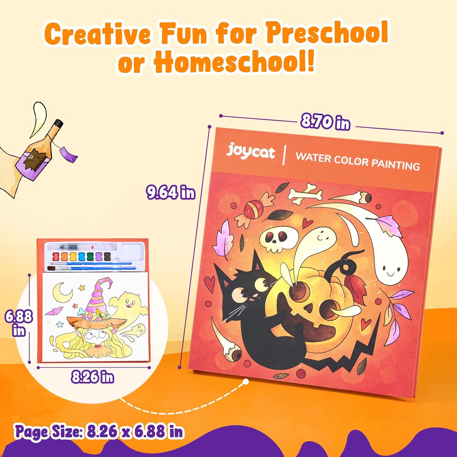 JoyCat Paint with Water Coloring Books for Toddlers (Halloween)