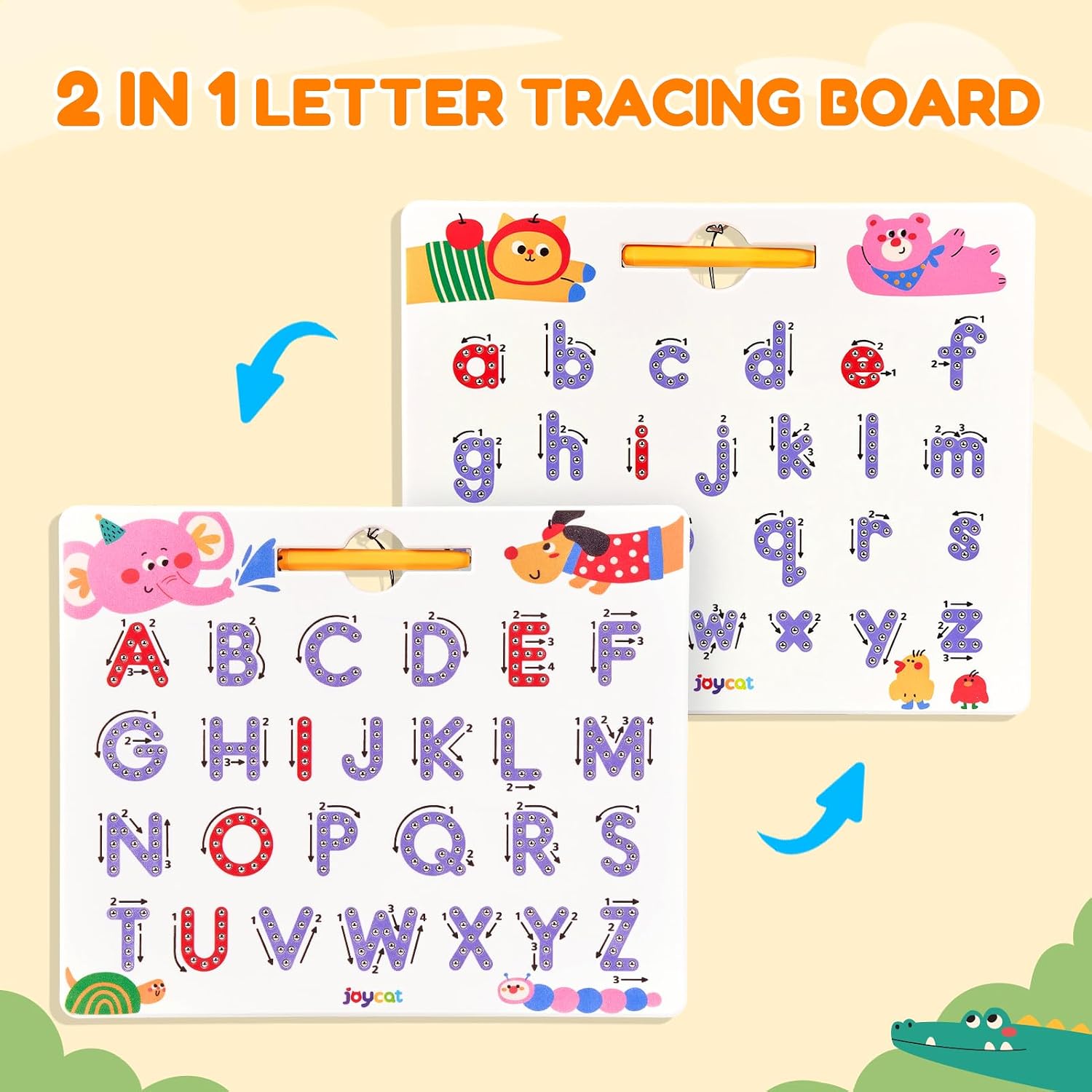 Magnetic Letter Tracing Board – Double-Sided ABC Sensory Toy