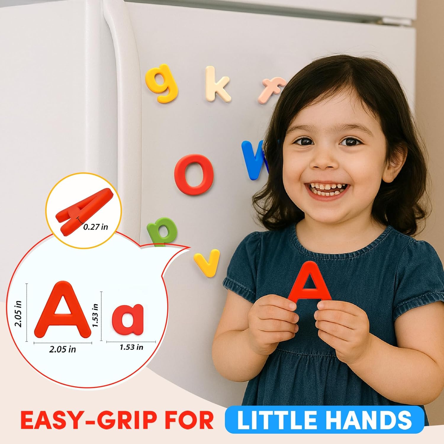 Silicone Magnetic Uppercase & Lowercase Letters – 52-Piece Set