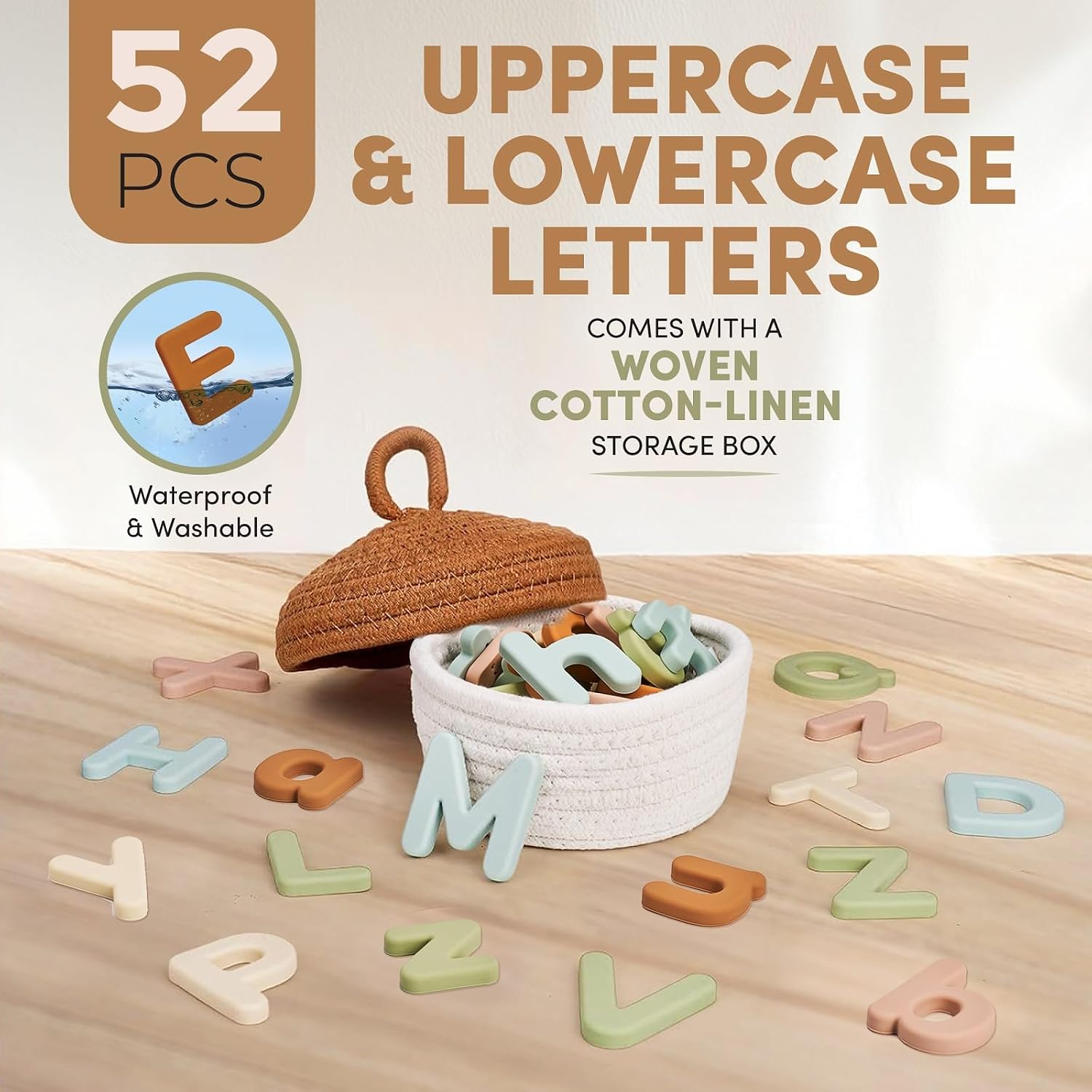 Silicone Magnetic Uppercase & Lowercase Letters – 52-Piece Set