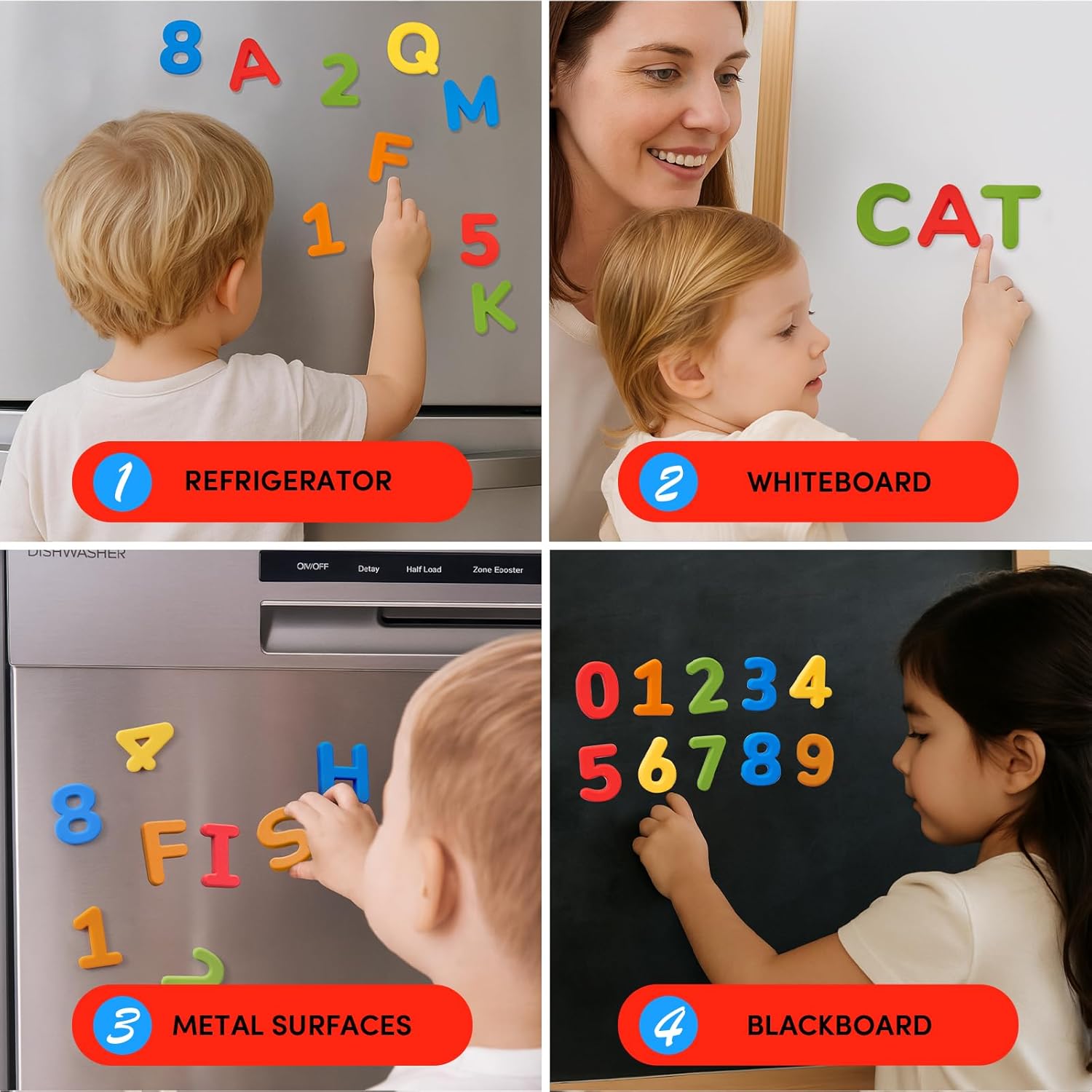 Silicone Magnetic Uppercase Letters & Numbers – 36-Piece Set