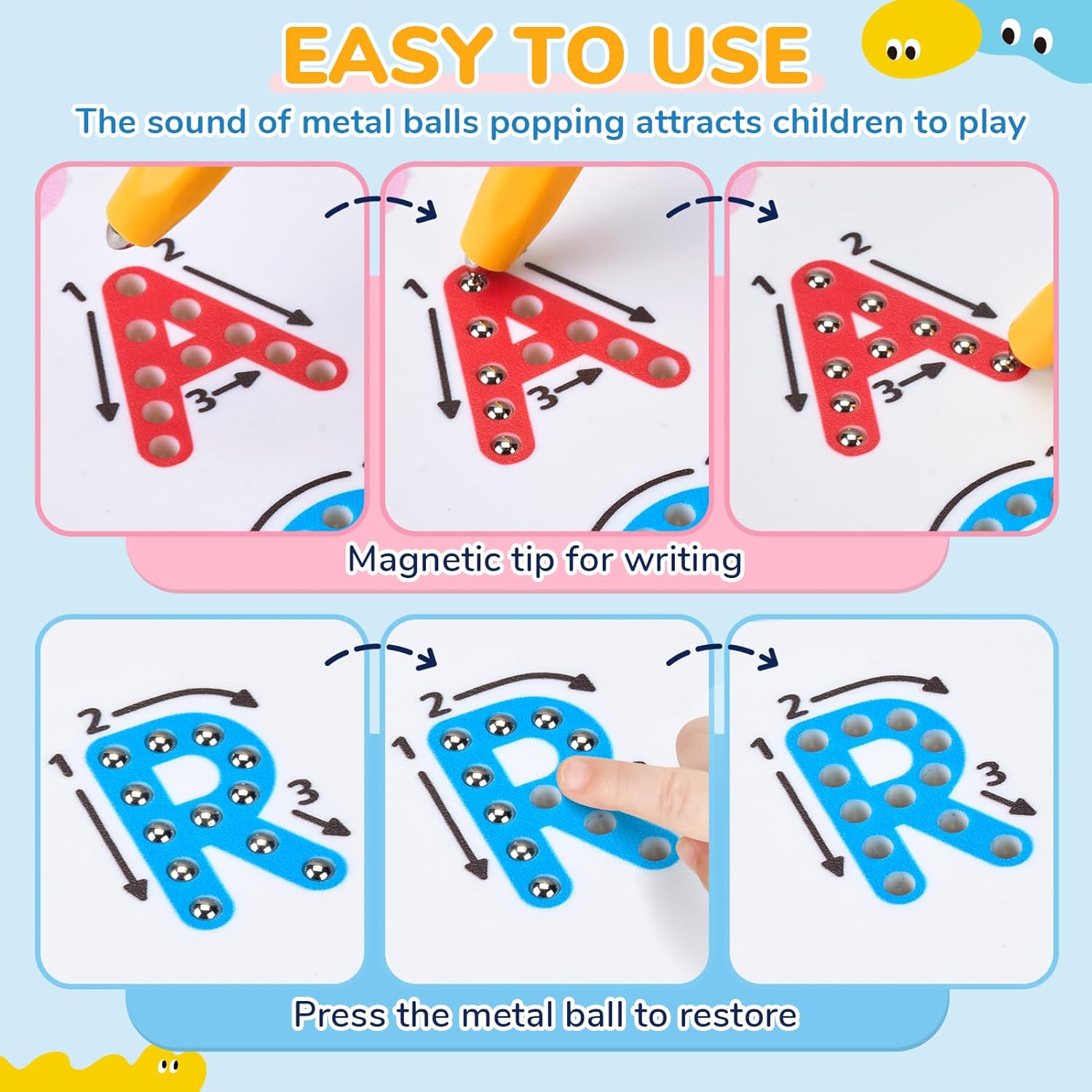 Magnetic Letter Tracing Board – Double-Sided ABC Sensory Toy