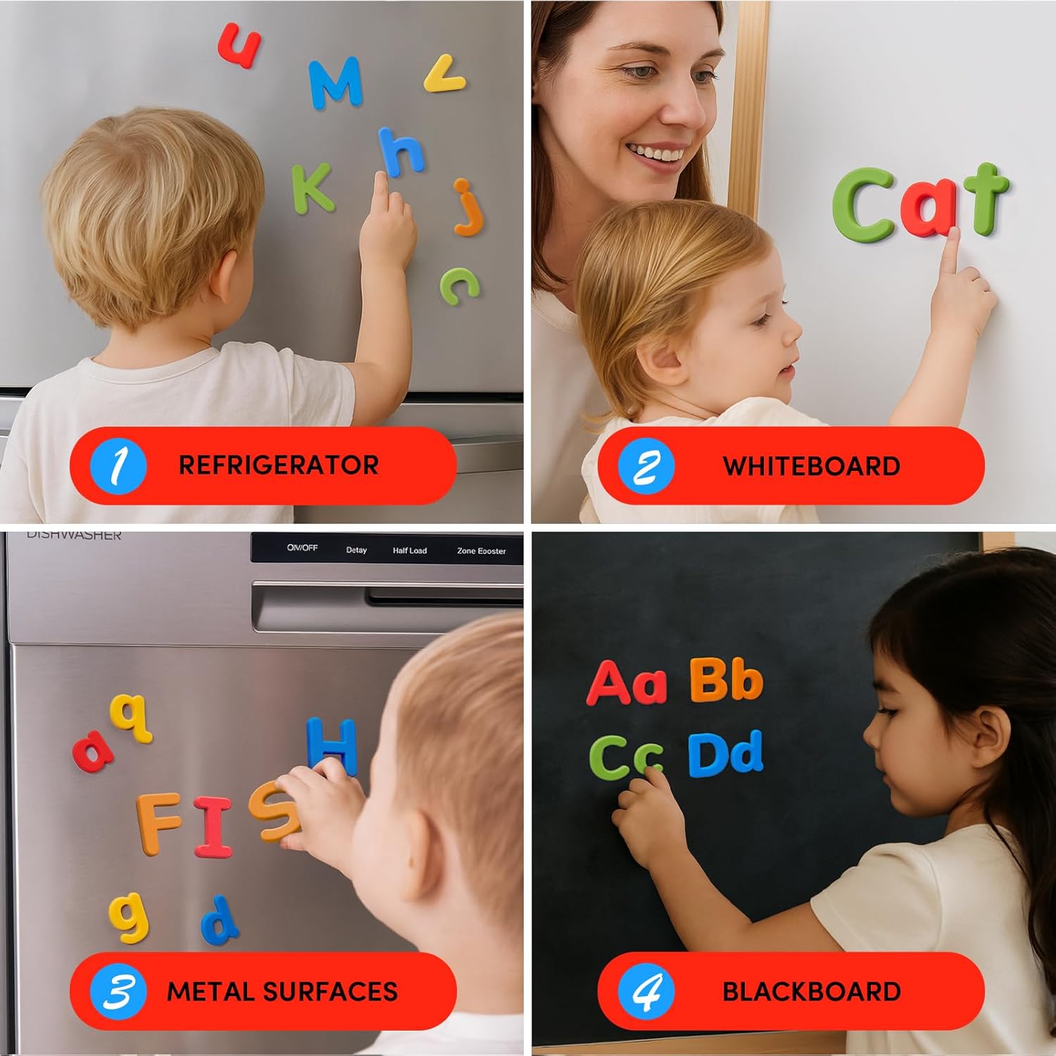 Silicone Magnetic Uppercase & Lowercase Letters – 52-Piece Set