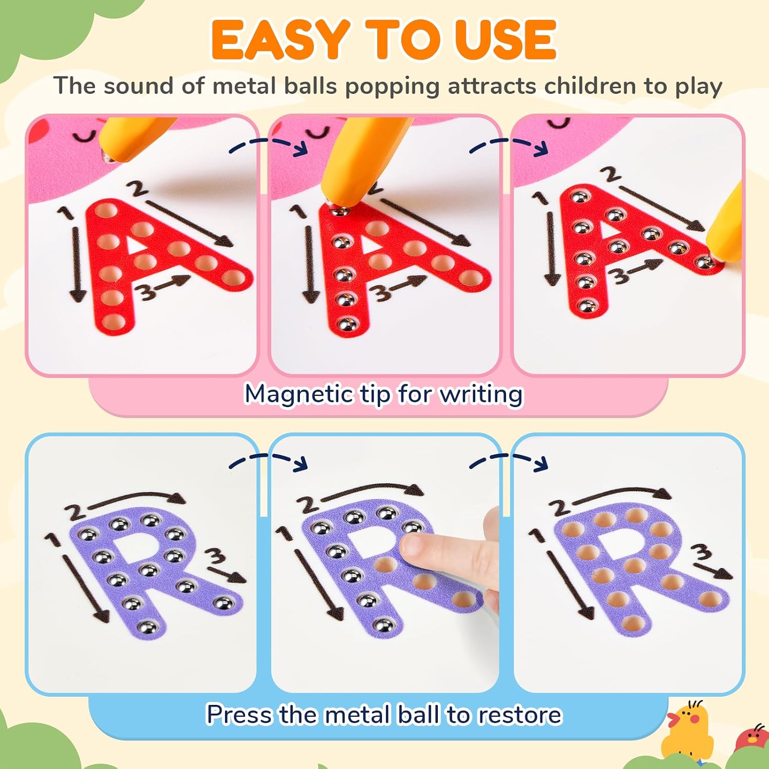Magnetic Letter Tracing Board – Double-Sided ABC Sensory Toy