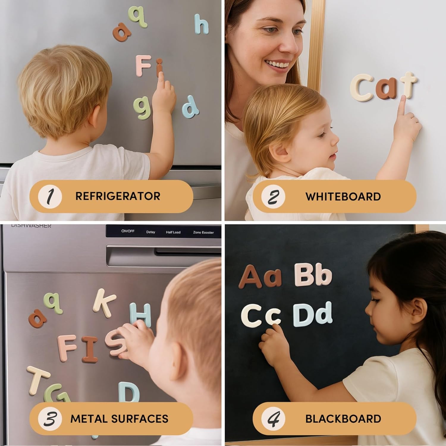 Silicone Magnetic Uppercase & Lowercase Letters – 52-Piece Set