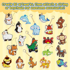 JoyCat 3D Art Kit- DIY Foam Texture Painting Kit, Animals Magic Puffy Paint Kit