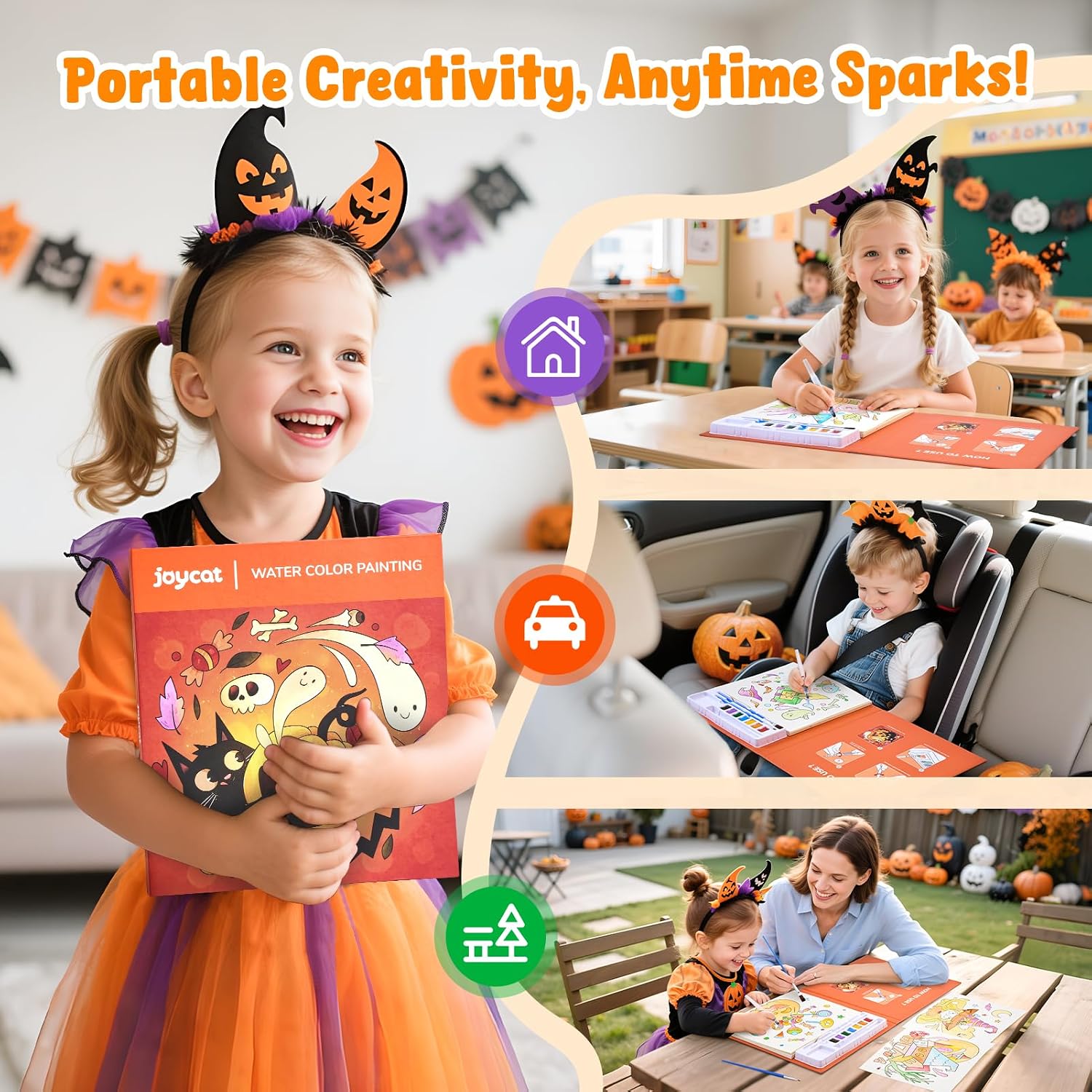 JoyCat Paint with Water Coloring Books for Toddlers (Halloween)