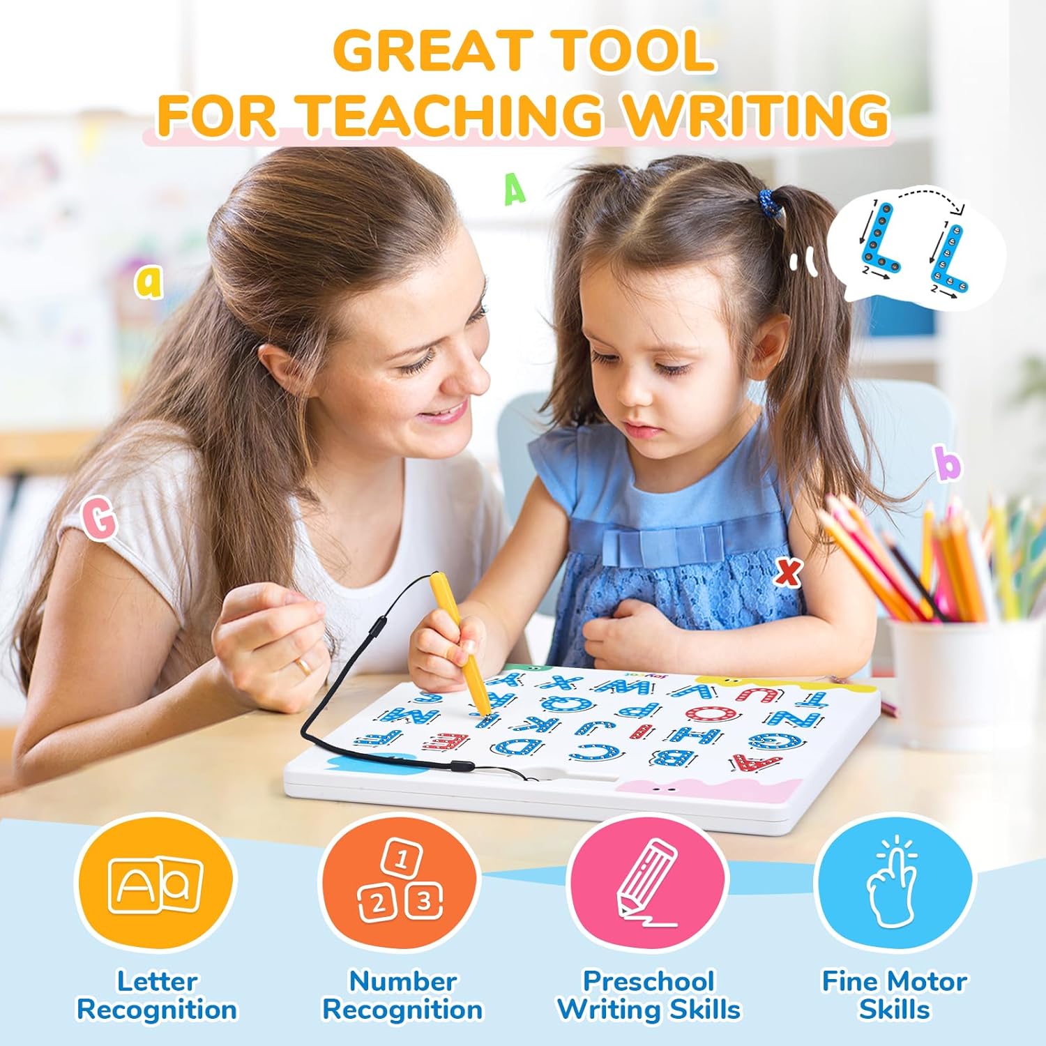 Magnetic Letter Tracing Board – Double-Sided ABC Sensory Toy