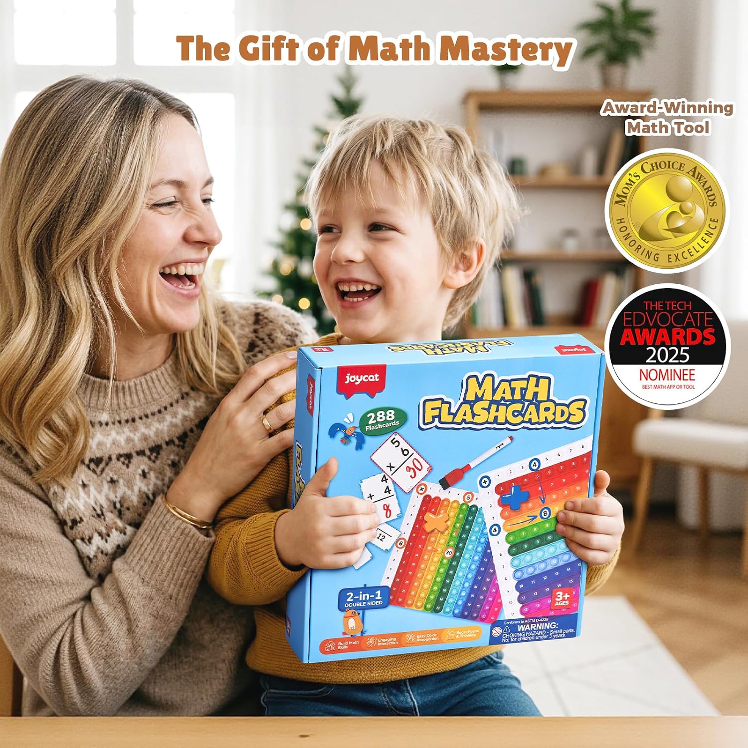 JoyCat 288 Math Flash Cards & Double-Sided Board, 4 Operations